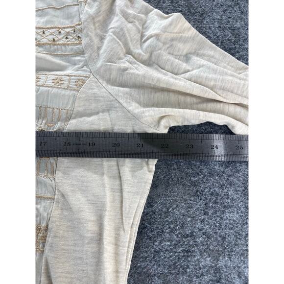 Style & Co Ivory Tan Embroidered Button Down Long Sleeve Top Women's Size XL - Picture 5 of 6